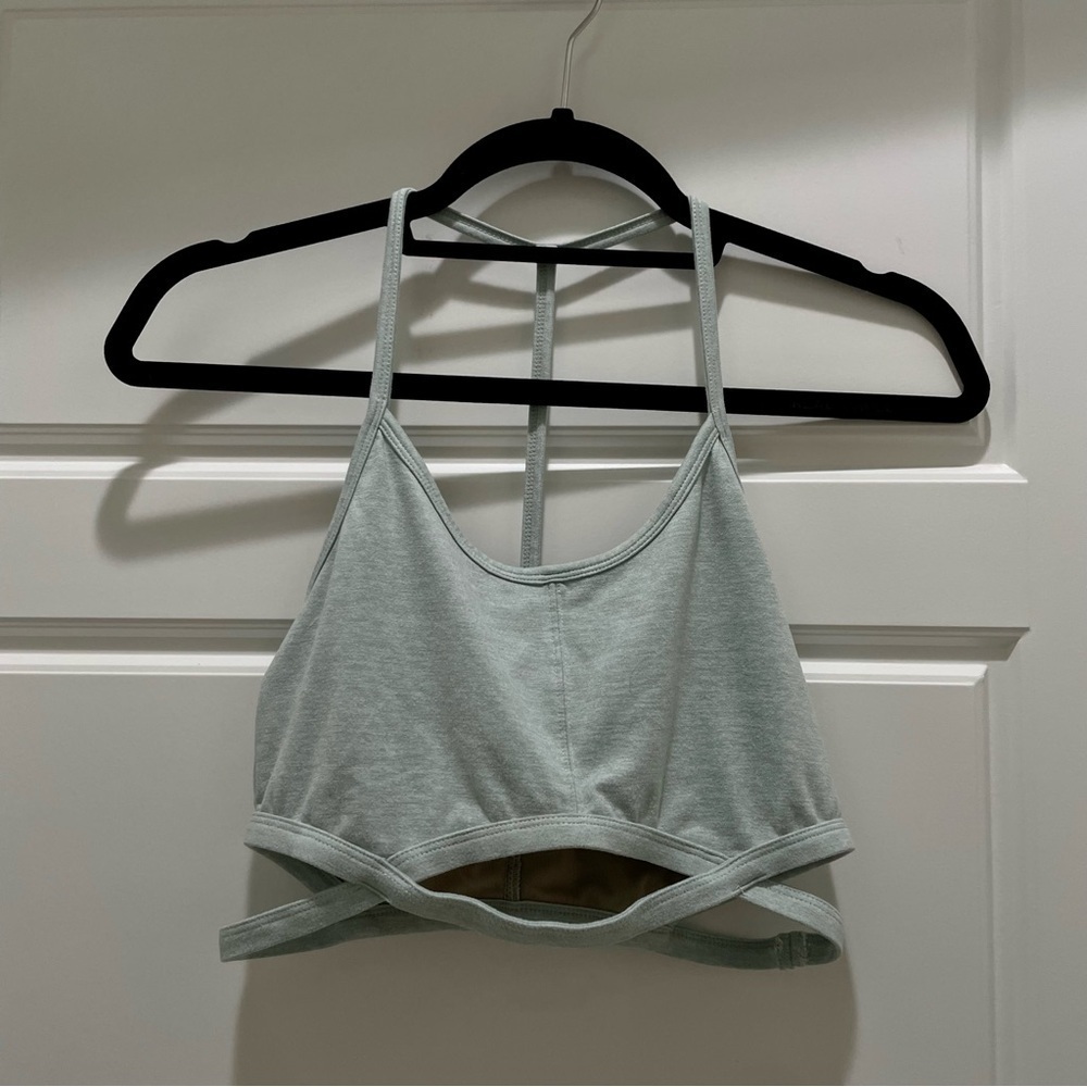 Free People Movement Light Blue Cut Out Strappy Sports Bra
